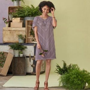 Sundance Violet Embroidered Shift Dress Size L